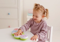 PERKUSJA ELEKTRONICZNA MELODIE KOLOROWE ŚWIATEŁKA INSTRUMENT BONGOSY DUMEL