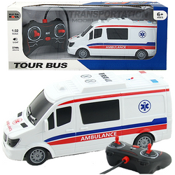 SAMOCHÓD ZDALNIE STEROWANY AMBULANS KARETKA AUTO NA RADIO R/C ŚWIATŁA 1:32