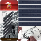 WĘGIEL PRASOWANY W SZTYFCIE KOH-I-NOOR 1/2/3 6 sztuk ARTYSTYCZNY