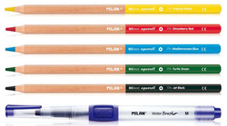 KREDKI AKWARELOWE 5 KOLORÓW + PĘDZEL WODNY - MILAN