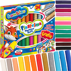 PLASTELINA SZKOLNA BAMBINO ELASTYCZNA NIE BRUDZI ZŁOTA SREBRNA 24 KOLORY