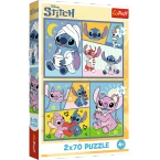PUZZLE 2x70 LILO I STITCH ZE STITCHEM NIE MA NUDY UKŁADANKA 34444 TREFL