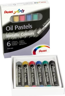 PASTELE OLEJNE METALICZNE PENTEL ARTS KREDKI 6 KOLORÓW ARTYSTYCZNE