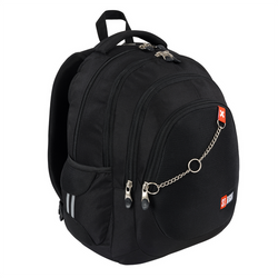 PLECAK SZKOLNY ST.RIGHT MAJEWSKI BP-06 CZARNY ŁAŃCUSZEK X WHITE + NAKLEJKI