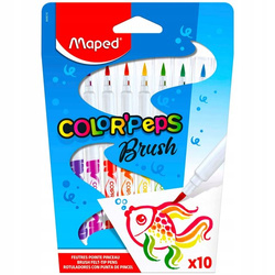 MAZAKI PISAKI FLAMASTRY PĘDZELKOWE COLORPEPS BRUSH MAPED 10 KOLORÓW
