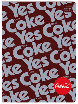 ZESZYT SZKOLNY A5 W KRATKĘ 60 KARTEK Z MARGINESEM 70g COCA COLA INTERDRUK