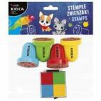 PIECZĄTKI STEMPELKI Z TUSZEM ZWIERZĄTKA 4SZT KIDEA