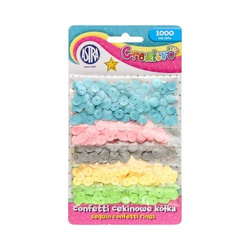 CEKINY CONFETTI CEKINOWE KÓŁKA PASTELOWE 1000 sztuk 8mm ASTRA CREATIVO