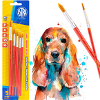 PĘDZLE DO FARB OKRĄGŁE SZKOLNE 2/4/8/10/16 NYLONOWE WŁOSIE 5 SZTUK ASTRA