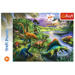 PUZZLE 200 DRAPIEŻNE DINOZAURY ZWIERZĘTA DŻUNGLA UKŁADANKA TREFL 13281