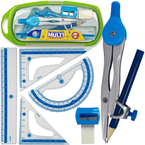 CYRKIEL ZESTAW GEOMETRYCZNY ASTRA OŁÓWEK MULTI ETUI EKIERKI LINIJKA GUMKA