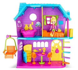 POLLY POCKET DOMEK Z LALKĄ I KOTKIEM - MATTEL