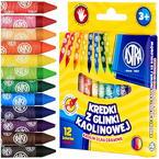 KREDKI Z GLINKI KAOLINOWEJ GRAFIONOWE SZKOLNE 12 KOLORÓW WYRAZISTE ASTRA