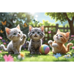 PUZZLE 60 ELEMENTÓW TRZY KOCIAKI UKŁADANKA DLA DZIECI TREFL 17412