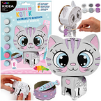 MALOWANIE PO NUMERACH FIGURKA 3D ZESTAW KREATYWNY KOTEK KIDEA FARBY PĘDZEL