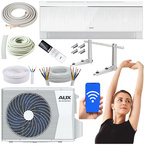 KLIMATYZATOR ŚCIENNY AUX C-SMART PREMIUM CRYSTAL 5,4kW ZESTAW MONTAŻOWY 5MB