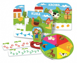 GRA EDUKACYJNA ZWIERZĘTA NA FARMIE KARTY RULETKA UCZĘ SIĘ BAWIĄC CLEMENTONI