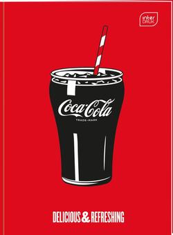 ZESZYT A4 3-LINIA PODWÓJNA KOLOROWA 32 KARTKI SZKOLNY COCA COLA INTERDRUK