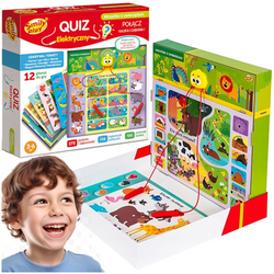 GRA PLANSZOWA EDUKACYJNA QUIZ ELEKTRYCZNY WSZYSTKO O ZWIERZĘTACH SMILY PLAY