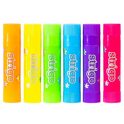 KREDKI ŻELOWE W SZTYFCIE WYKRĘCANE STRIGO 6 NEONOWYCH KOLORÓW MIĘKKIE