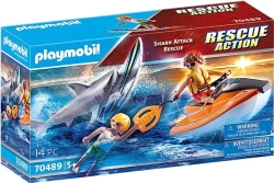 PLAYMOBIL AKCJA RATUNKOWA ATAK REKINA SKUTER WODNY DESKA SURFINGOWA FIGURKI