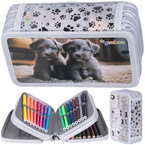 PIÓRNIK Z WYPOSAŻENIEM SZKOLNY TRZYKOMOROWY SZARY SZCZENIĘTA PIESKI