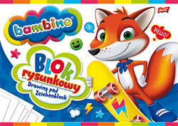 BLOK RYSUNKOWY BIAŁY SZKOLNY A4 20 KARTEK BAMBINO 80g NA PLASTYKĘ - 2 szt.