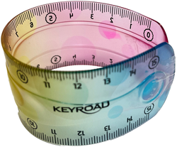 LINIJKA ELASTYCZNA TĘCZOWA 15 CM KEYROAD RAINBOW 
