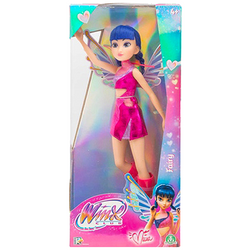 LALKA WINX CLUB FAIRY WRÓŻKA MUSA ZE SKRZYDŁAMI RÓŻOWA SUKIENKA 26 cm 