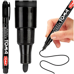 MARKER OLEJOWY TOMA DO METALU SZKŁA WODOODPORNY CZARNY 1,5mm TO-441 - 5szt.