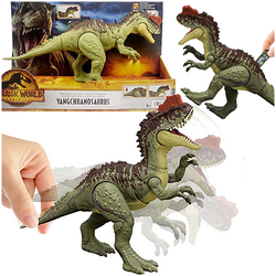 JURASSIC WORLD DINOZAUR YANGCHUANOSAURUS FIGURKA MATTEL RUCHOMY DRAPIEŻNIK
