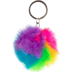 BRELOK DO KLUCZY WŁOCHATY KOLOROWY PLUSZOWY ZAWIESZKA POMPON HERBS GADŻET