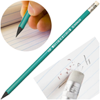 OŁÓWEK SYNTETYCZNY LAKIEROWANY Z GUMKĄ HB ZIELONY DONAU