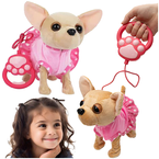 PIESEK CHODZĄCY INTERAKTYWNY NA SMYCZY CHIHUAHUA SZCZEKA PIERWSZY PUPIL