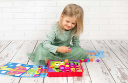 UKŁADANKA MOZAIKA GUZICZKOWA KREATYWNA LOGICZNA TRENING RĄCZKI SMILY PLAY