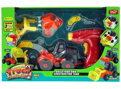 AUTO POJAZD DO SKRĘCANIA KOPARKA WALEC + NARZĘDZIA