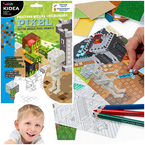 KREATYWNA MOZAIKA I KOLOROWANKA PIXELE 5 ARKUSZY NAKLEJKI PIANKOWE KIDEA