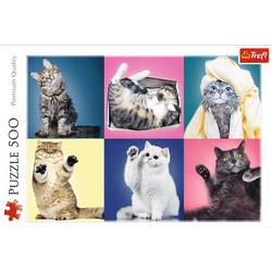 PUZZLE 500 ELEMENTÓW KOCIAKI KOTY KOT KOLAŻ UKŁADANKA - 37377 TREFL