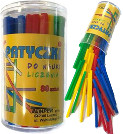 GRUBE PATYCZKI DO NAUKI LICZENIA TEMPER 80 SZTUK