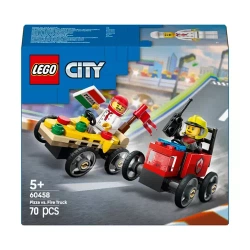 LEGO CITY ZESTAW WYŚCIGÓWEK PIZZA KONTRA WÓZ STRAŻACKI 70 ELEMENTÓW 60458