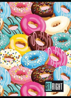 ZESZYT A5 ST.RIGHT 60 KARTEK LINIA DONUTS PĄCZKI