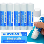 KLEJ SZKOLNY BIUROWY W SZTYFCIE PVP DONAU 15g BIAŁY ZMYWALNY - 5 sztuk