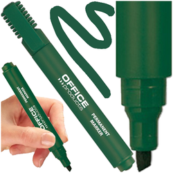 MARKER PERMANENTNY OFFICE PRODUCTS ZIELONY PISAK ŚCIĘTY WODOODPORNY