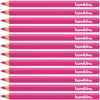 KREDKA BAMBINO TRÓJKĄTNA W DREWNIANEJ OPRAWIE GRUBA JUMBO RÓŻOWA - 12 sztuk