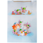 TORBA PREZENTOWA TOREBKA PASTELOWA NIEBIESKA ELFY PREZENTY 45x31x10 cm