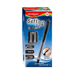 DŁUGOPIS CZARNY KEYROAD BALL PEN SOFT JET KULKOWY ERGONOMICZNY 0.7mm