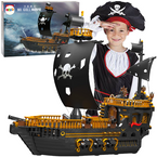 STATEK PIRACKI ŁÓDŹ OKRĘT KLOCKI KONSTRUKCYJNE 1288 ELEMENTÓW