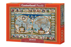 PUZZLE STARA VINTAGE MAPA ŚWIATA Z 1639 ROKU 2000EL CASTORLAND