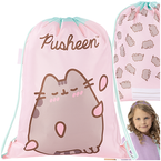 WOREK SZKOLNY NA BUTY Z IMIENIEM PUSHEEN KAPCIE OBUWIE RÓŻOWY KOTEK