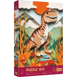 PUZZLE 160 ELEMENTÓW DINOZAUR Z EFEKTEM 3D 40-LECIE UKŁADANKA TREFL 40048